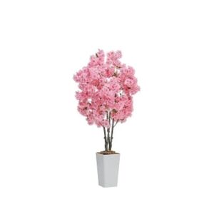 Pink Artificial Flower Arrangement in White Planter